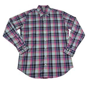 Peter Millar Nanoluxe Easycare Lightweight Plaid Button Down Shirt Men's Size M